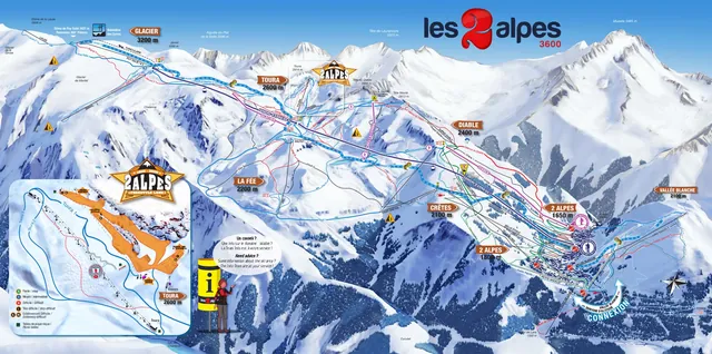 Pistkarta Les Deux Alpes